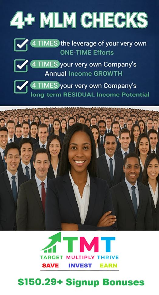 Image detailing 10+ different Paychecks including 4+ MLM Company Paychecks